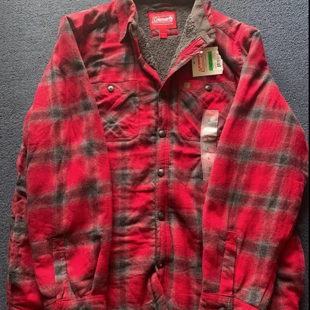 COLEMAN MEN'S Red/Charcoal CLASSIC LINED FLANNEL SHIRT